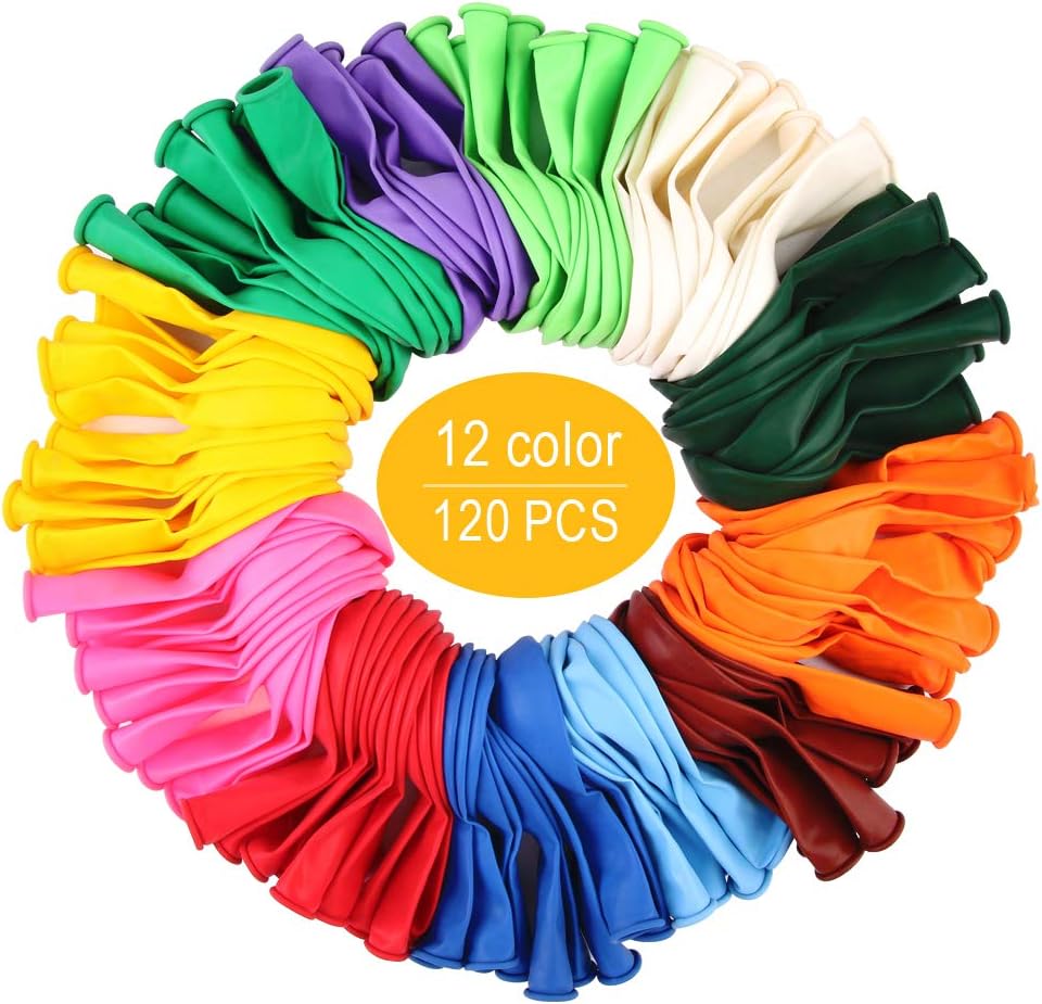 120 PCS Balloons Assorted Color, Latex Balloons for Kid's Birthday Party, Exquisite Birthday Balloons, 12 Inches & 12 Kinds of Rianbow Colorful Party Balloon Decorations.: Toys & Games