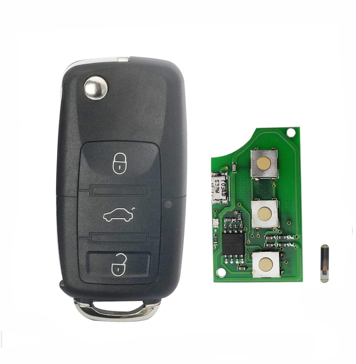 3 Button Flip Remote Car Key Fob For VW PASSAT Polo Skoda Seat Polo Golf Beetle 1J0959753DA 434Mhz ID48