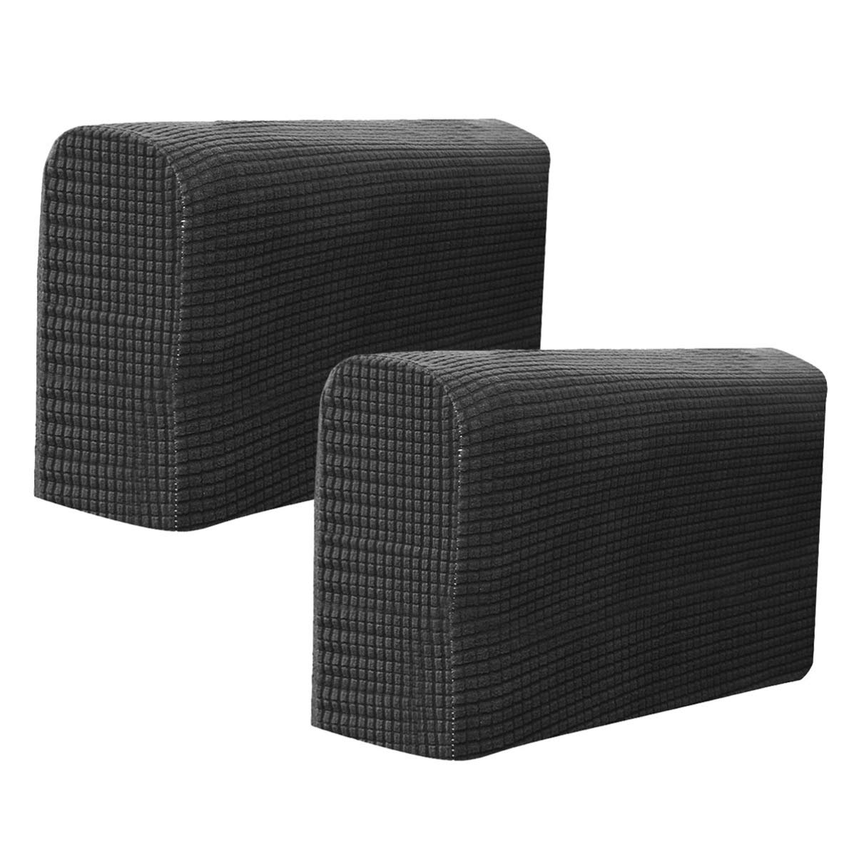 VOSAREA 2pcs Stretch Fabric Armrest Covers Decorative Universal Elastic Sofa Arm Covers Protectors