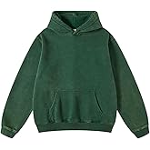 Arssm Mens Oversized Hoodie Acid Wash Pullover Vintage Cotton Heavyweight Sweatshirt Fleece Hoodie Men Streetwear