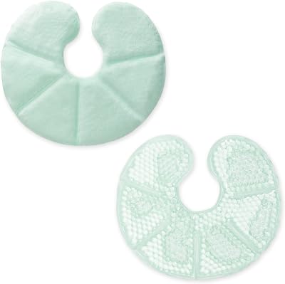 Navaris Breast Gel Pads Set - Reusable Hot Cold Compress 2 Pack Green
