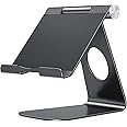 OMOTON Tablet Stand Holder Adjustable, T1 Desktop Aluminum Tablet Dock Cradle Compatible with iPad Air/Mini, iPad 10.2/9.7, iPad Pro 11/12.9, Samsung Tab and More, Black