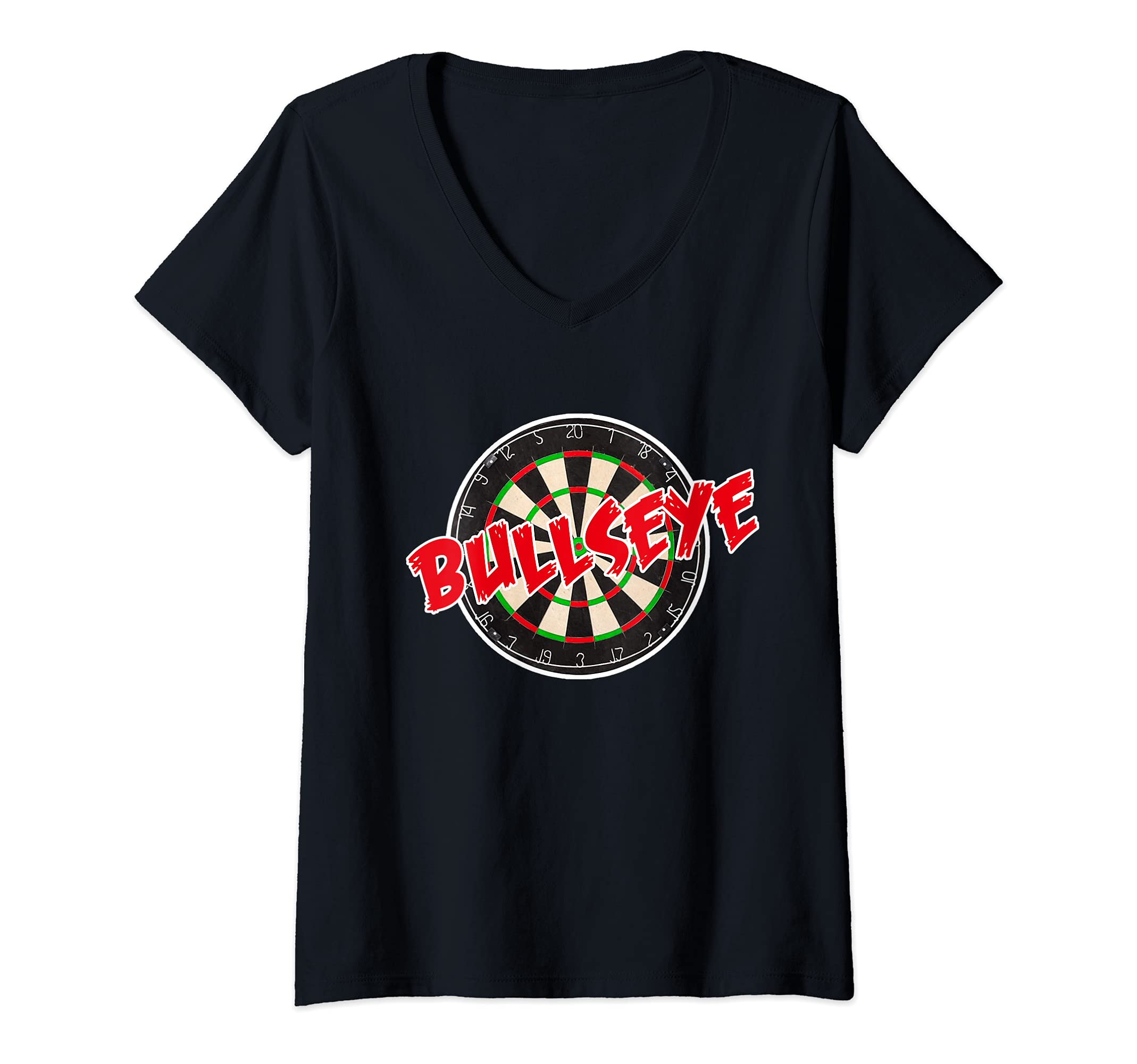 Womens Dart Player Bullseye Sport Darts Gift 180 Highscore V-Neck T-Shirt