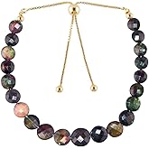 OdrillionGems Natural Ethiopian Opal Gemstones Bolo Bracelets, Black Opal Crystals, Adjustable Slider, Birthstones,Valentine Gifts, Size 10"