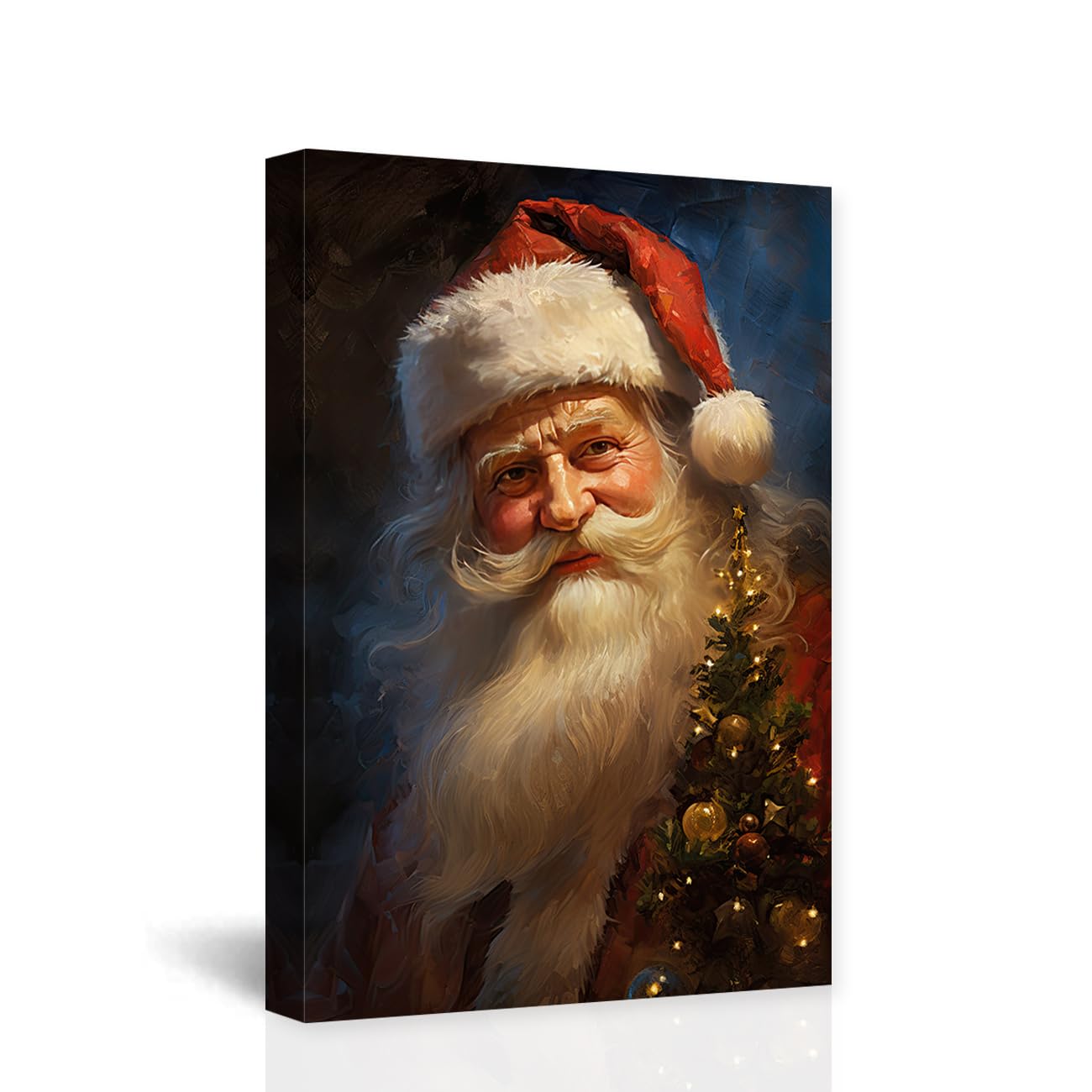 CCWACPP Santa Claus Canvas Wall Art - Christmas Pictures Wall Decor Vintage Santa Painting Print Artwork Home Living Room Decor Frame (30.00 x 45.00 cms, 1)