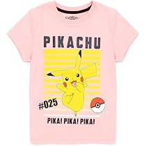 Pokemon T-Shirt Girls Kids Pikachu Eevee Friends Game Blue Top 4-5 ...