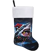 JKSVE Personalized Shark Christmas Stocking 20 Inch Large, Fireplace Hanging Stockings for Holiday Decor, Ocean Theme Xmas Party Decorations, Home Festive Decor
