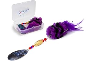 HISOO FISHING LURES Pike Musky Walleye Fishing Lure Spinnerbait with Feathered Hooks Rooster Tail Fishing Lures Spoon Lures Baits with Tackle Box