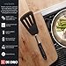 DI ORO Silicone Fish Turner - Nonstick Cookware Spatula, 600F Heat-Resistant, BPA Free, Slotted, Non Stick Thin Egg Flipper (Black)