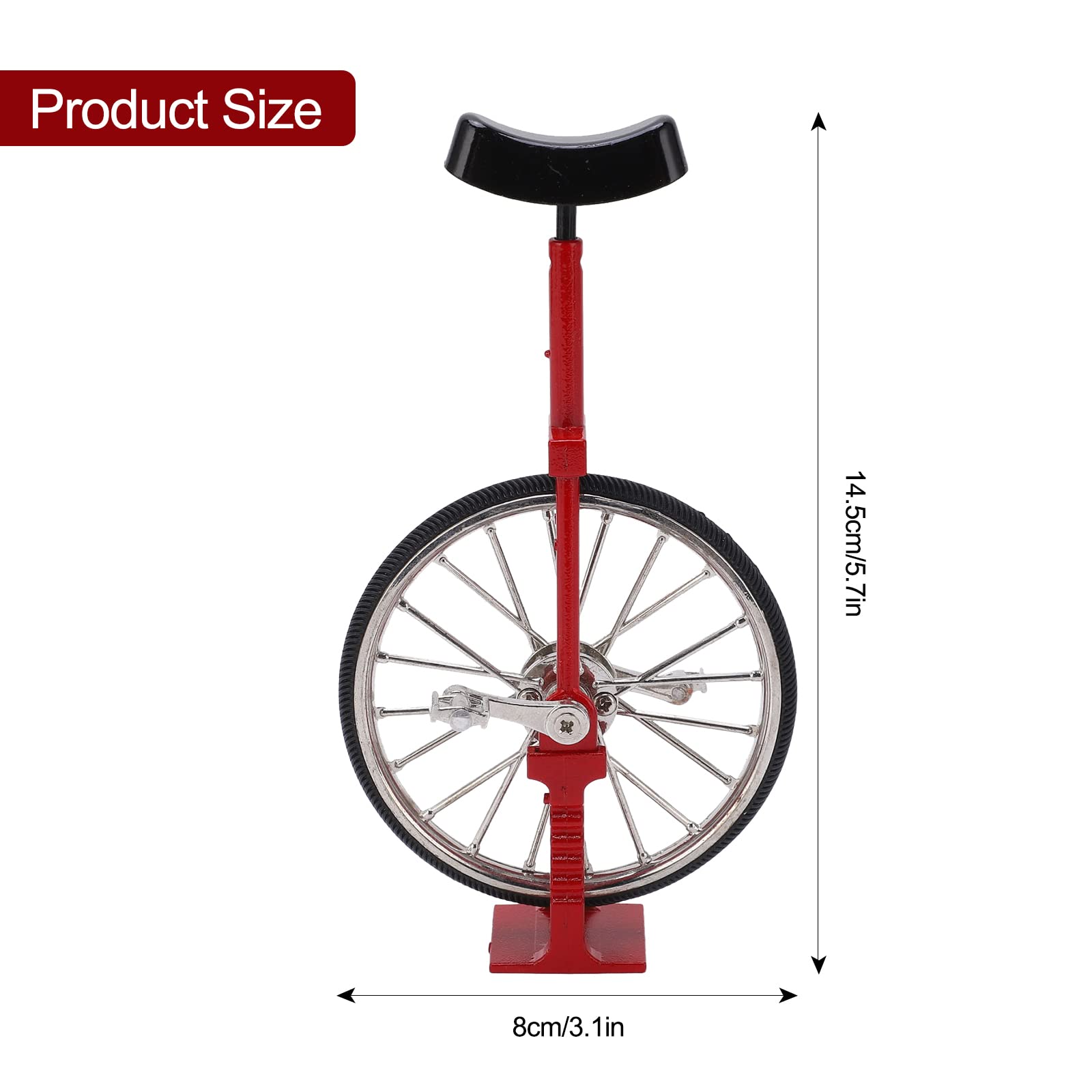 Mini Finger Bike Model, Exquisite Simulated Unicycle Ornament, AlloyTextured Single Wheel Unicycle Ornament Toy