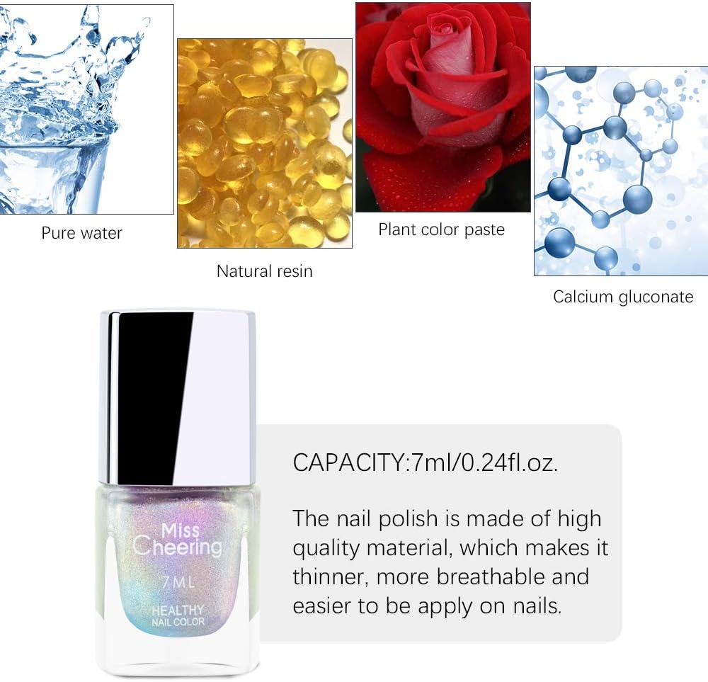 Ownest Holographic Nail Polish, Gorgeous Glossy Holographic Halo Glitter Polish Nail Art Nail Pigment Diamond Laser Nail Polish -LS01 : Beauty