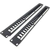 QiaoYoubang 24 Port Blank Keystone Patch Panel, 2 Pack | 1U Rackmount UTP Patch Panel for Ethernet Cat5 or Cat6 Keystone Jacks, 19-inch, Multimeadia Patch Panel