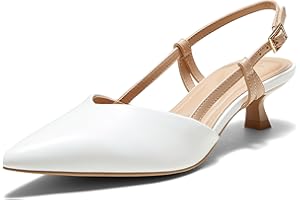 Arromic Women's Slingback Kitten Heels Closed Toe Heels Pointed Toe Low Pump Shoes Dress Work Bridal Wedding Heel Shoes