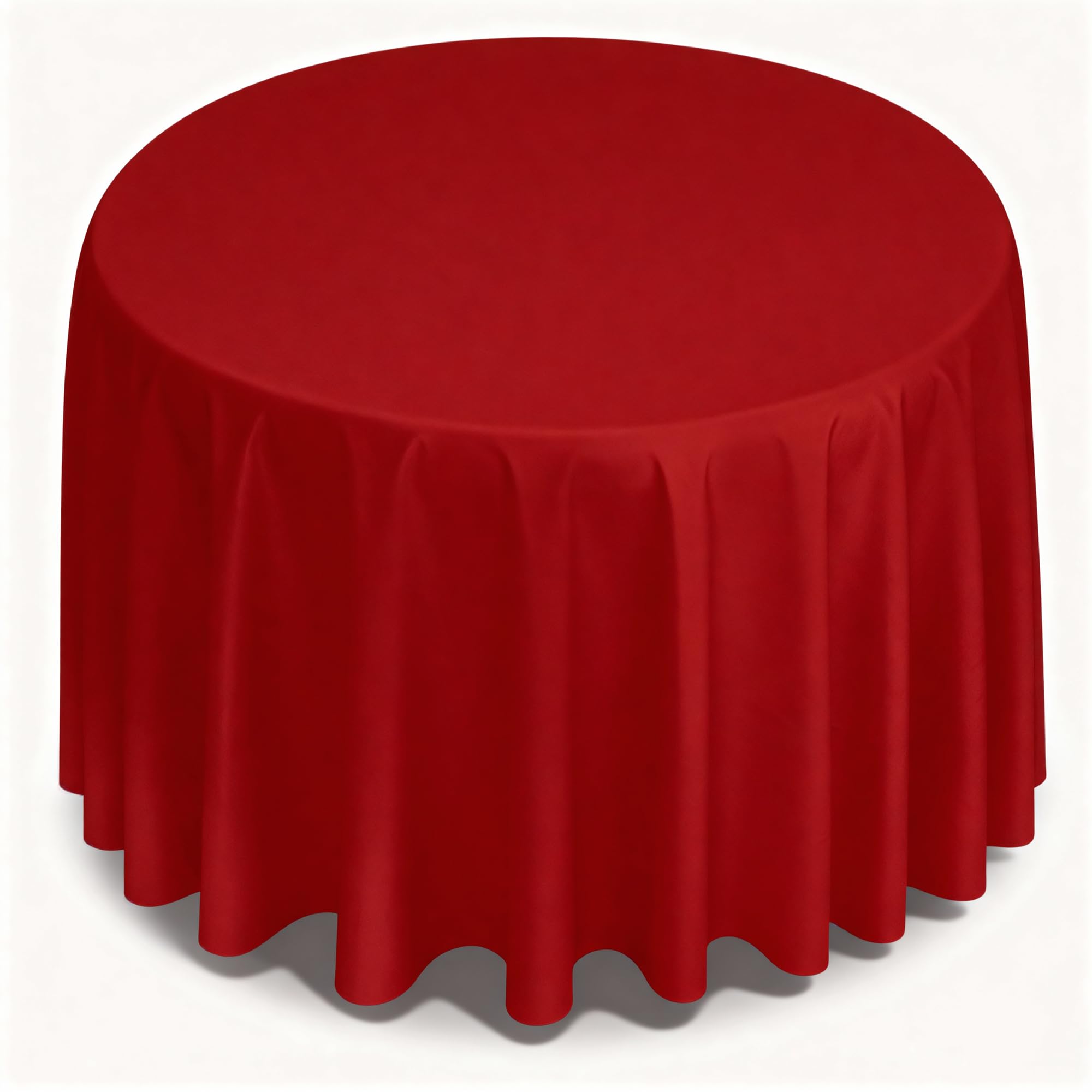 Trimming Shop Round Tablecloth Spun Polyester Circular Table Cover For Wedding Decorations Banquets Birthday Corporate Parties Events (90 Inch, Red, 1pc)