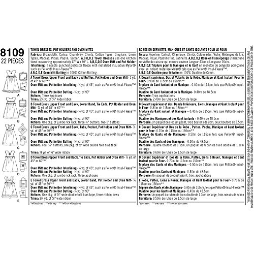 Simplicity Creative Patterns Simplicity Patterns Towel Dresses, Pot Holders and Oven Mitts Size: One Size (One Size), 8109