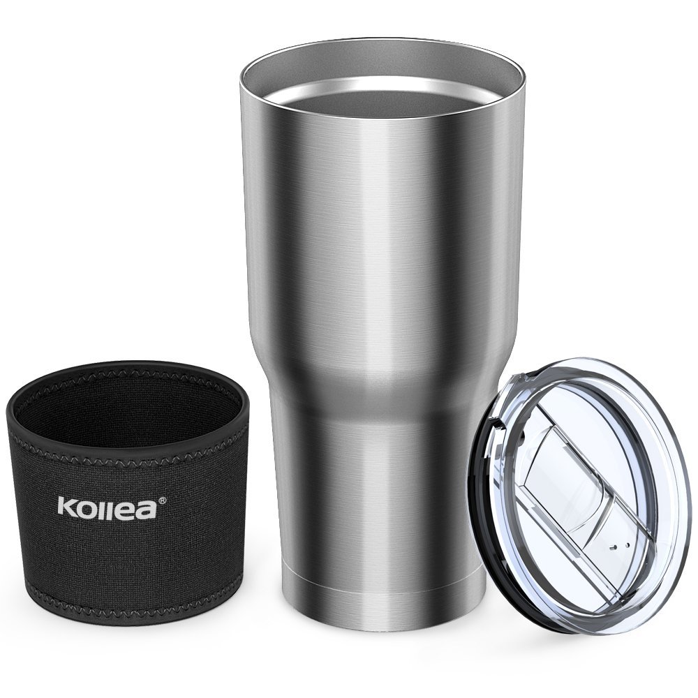 Kollea Insulated Stainless Steel Tumbler with Leak Proof Lid and Neoprene Sleeve, 30 oz