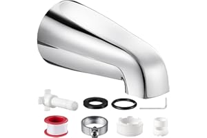 Fosenlion Universal Bathtub Faucet Tub Spout – Fast-Fill, No-Leak, Easy Install Metal Tub Faucet Replacement, Fits 1/2" Slip-Fit Copper Pipe and 1/2" IPS & 3/4" IPS Thread Connections (Chrome)