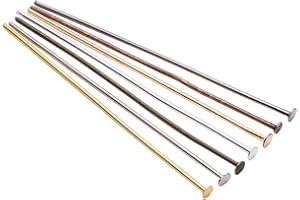 AGCFABS 100pcs/bag 15 20 25 30 40 50 60 70 mm Flat Head Pins 8 Colors Headpins for Jewelry Findings Making DIY Supplies (Multicolor, 70mm(2.76inch)*100pcs)