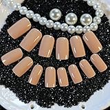 Full Cover Fake Nails 24pcs/set Reflective Smooth Netural Pink Smoke Simple Design Flat Head Acrylic False Nail Art Tips Z157
