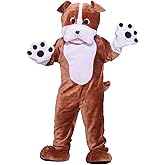 MatGui Deluxe Plush Bulldog Mascot Adult Party Adult Sized Cosplay Dog Mascot Costumes Brown