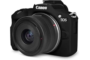 Rieibi EOSR50 EOS R50 Case, Soft Silicone Protective Case for Canon EOS R50 EOSR50 Vlogging Camera, Lightweight EOS R50 Camera Case Cover Grip Body Skin - Black