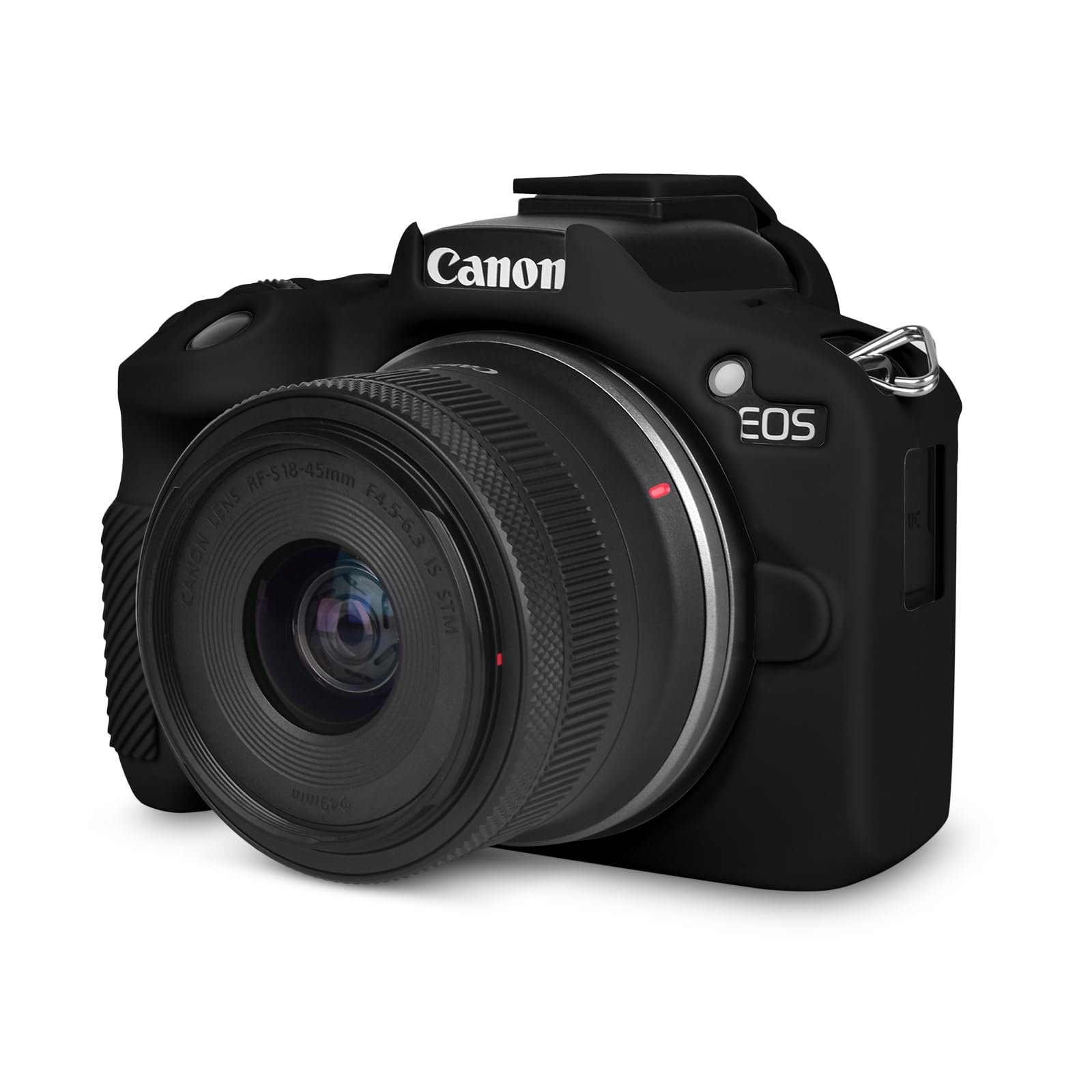 Photo 1 of Rieibi EOSR50 EOS R50 Case, Soft Silicone Protective Case for Canon EOS R50 EOSR50 Vlogging Camera, Lightweight EOS R50 Camera Case Cover Grip Body Skin - Black