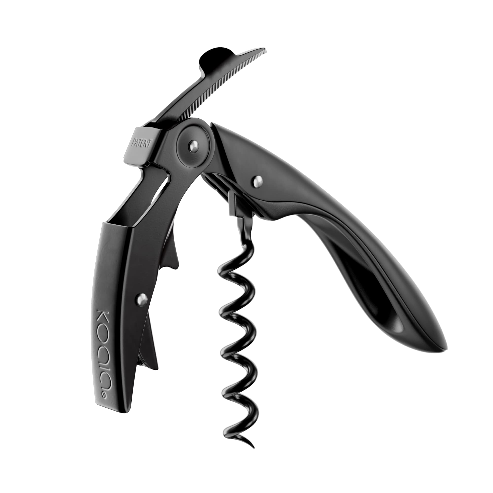 Koala Spain High Tech Two Stroke Corkscrew, Patented Automatic Tab, All Black