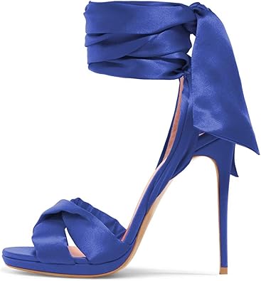 blue wrap around heels