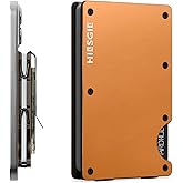 HIESGIE Compatible with MagSafe Wallet, Slim Wallet for Men with Money Clip, Rfid Blocking Metal Card Holder, Minimalist Magnetic Wallet Compatible with iPhone 16/15/14/13/12 Series - Orange