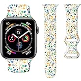 Sport Watch Bands Compatible with Apple Watch Band 38mm 40mm 41mm for Women Men, Adjustable Soft Silicone Replacement Smartwatch Wristband for iWatch Series 7 6 5 4 3 2 1 SE