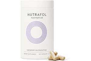 Nutrafol Postpartum Hair Growth Supplements, Clinically Tested for Visibly Thicker Hair and Less Shedding, Breastfeeding-friendly - 1 Month Supply