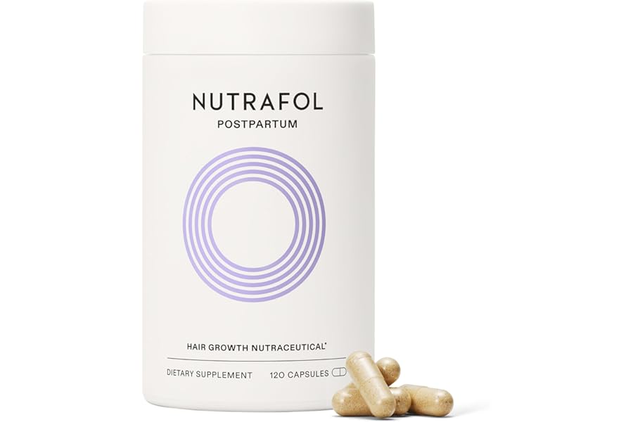 Nutrafol Postpartum Hair Growth Supplements, Clinically Tested for Visibly Thicker Hair and Less Shedding, Breastfeeding-friendly – 1 Month Supply