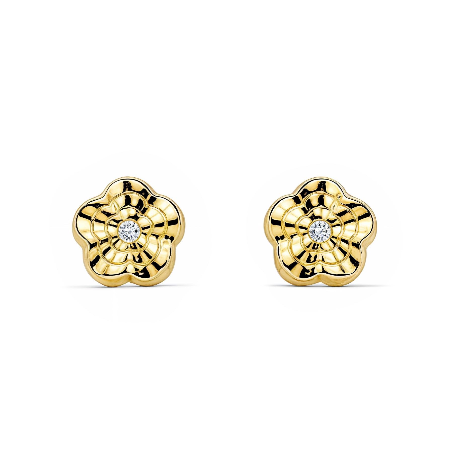 18ct Yellow Gold flower Children's Earrings