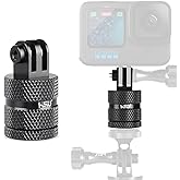 HSU Aluminum 1/4&rdquo;-20 Camera Mount, 360 Degree Rotation Tripod Adapter | Fits GoPro Hero, DJI Osmo Action Camera Insta360 Ace Pro AKASO Campark and Other Standard 1/4 Accessories