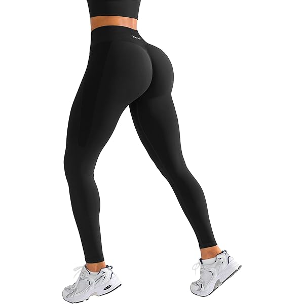 Legging Sport Tik Tok Femme Oielai – Push Up Anti-cellulite Taille Haute – Noir L