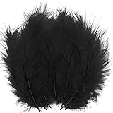 100pcs Black Feathers Fluffy Turkey Marabou