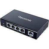 Reolink High Speed and Stability 4+1-Port PoE Switch for Home & Business, Compatible with REOLINK PoE Security Camera/NVR, Metal Housing, Wall/Desktop Mount, RLA-PS1E