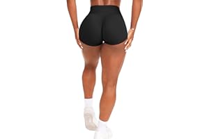 OZICERD Scrunch Butt Gym Shorts High Waisted Workout Biker Shorts Running Athletic Booty Shorts for Women Black