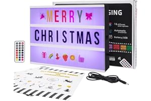 Gemaxvoled Light Up Letter Box-A4 Size Color Changing Cinema Light Box with 270 Letters for Party Christmas Home Decor