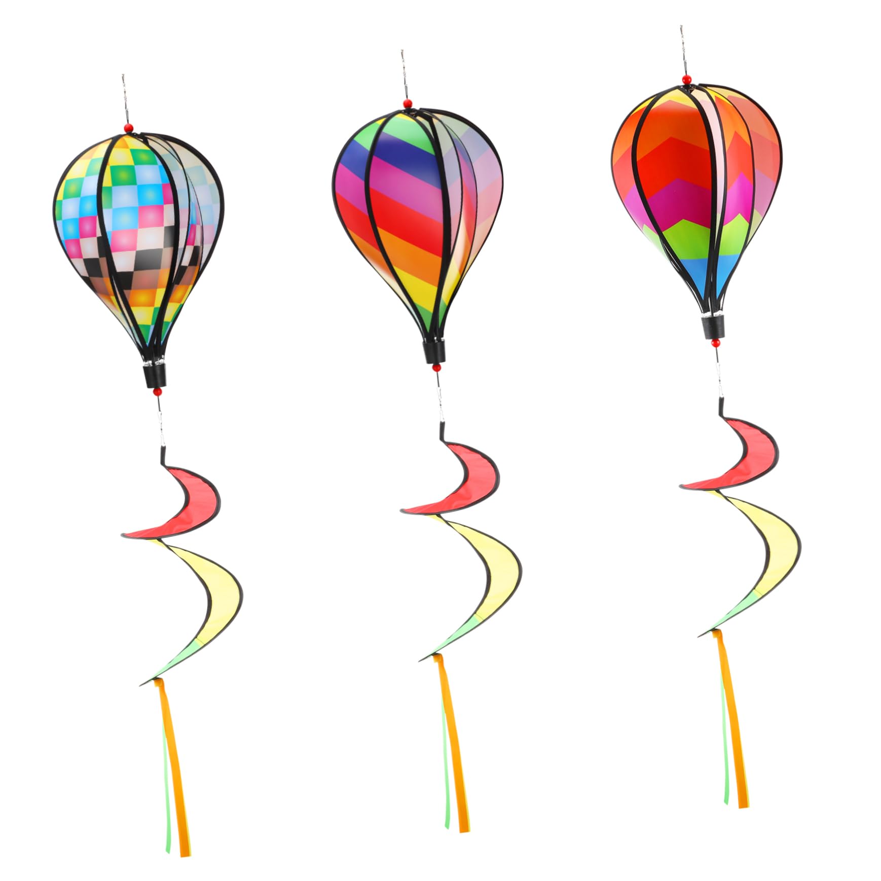 GANAZONO Rainbow Hot Air Balloon Windmill Cloth Outdoor Wind Spinners Garden Yard Party Decoration Lightweight Festive Ornament
