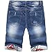 ClothingLoves Men's Denim Ripped Mid Waist Plus Size Bleached Jeans Shorts
