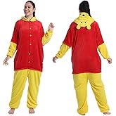 Adult Onesie Pajamas Flannel One Piece Cosplay Costume for Halloween Animal Unisex Sleepwear Homewear
