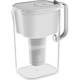 HOMEWATER 10-Cup Pitcher Filter (White) &ndash; BPA-Free, High-Capacity 2.4L Pitcher with Fast-Flow Carbon Filter, Wide Mouth for Easy Pouring, Removable Filter Replacement, Locking Lid, and Dishwasher-Safe