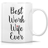 Retreez Funny Mug - Best Work Wife Ever 11 Oz Ceramic Coffee Mugs - Funny, Sarcasm, Sarcastic, Motivational, Inspirational birthday gifts for wife, girlfriend, friends, coworkers