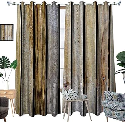Amazon Com Rustic Blackout Window Curtain Vintage Timber Fence Of