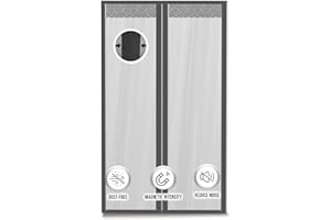 Acepunch PVC Screen Door Curtain Thermal Door Cover Clear Pet Kid Friendly Mosquito Pest Protection Self Sealing Waterproof Insulation Room Gray 47.2x82.6 in AP1326