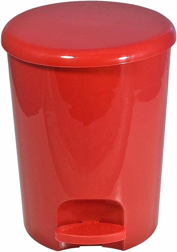 FRANDIS P350102 Pedal Bin 5 L Red Round Plastic Diameter 20 X 25 cm