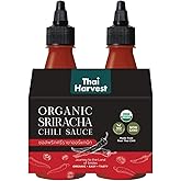 Thai Harvest Organic Sriracha Chili Hot Sauce (Pack of 2) Vegan Non-GMO No Artificial Preservatives Colors or Flavors