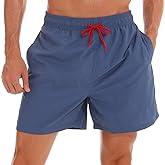 SILKWORLD Men's Swim Trunks Quick Dry Beach Shorts with Pockets