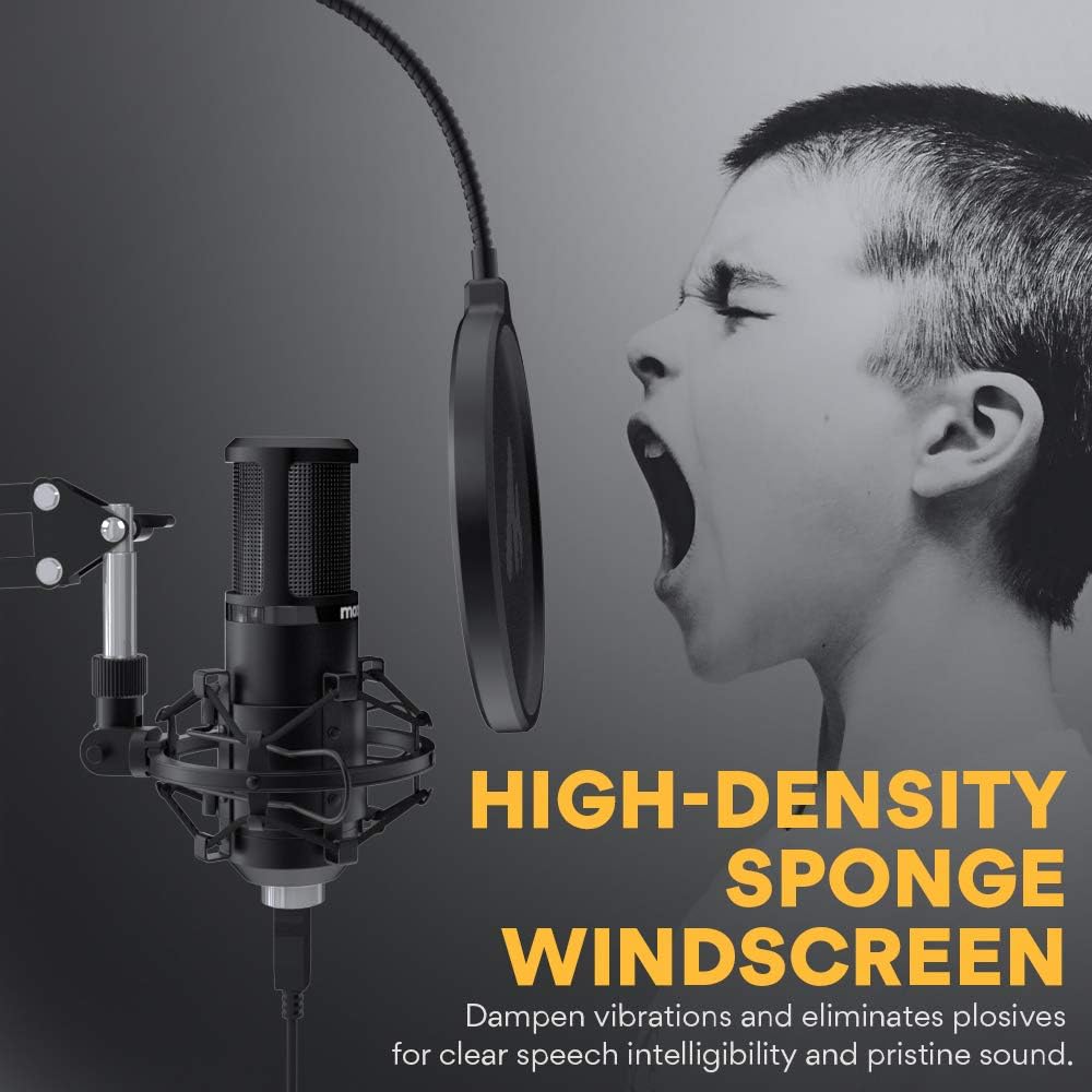 Podcast Microphone 192KHZ/24BIT MAONO AU-PM420 Metal USB Condenser Cardioid PC Mic with Professional Sound Chipset for Gaming, Streaming, YouTube, Voice Over, Studio/Home Recording: Computers & Accessories